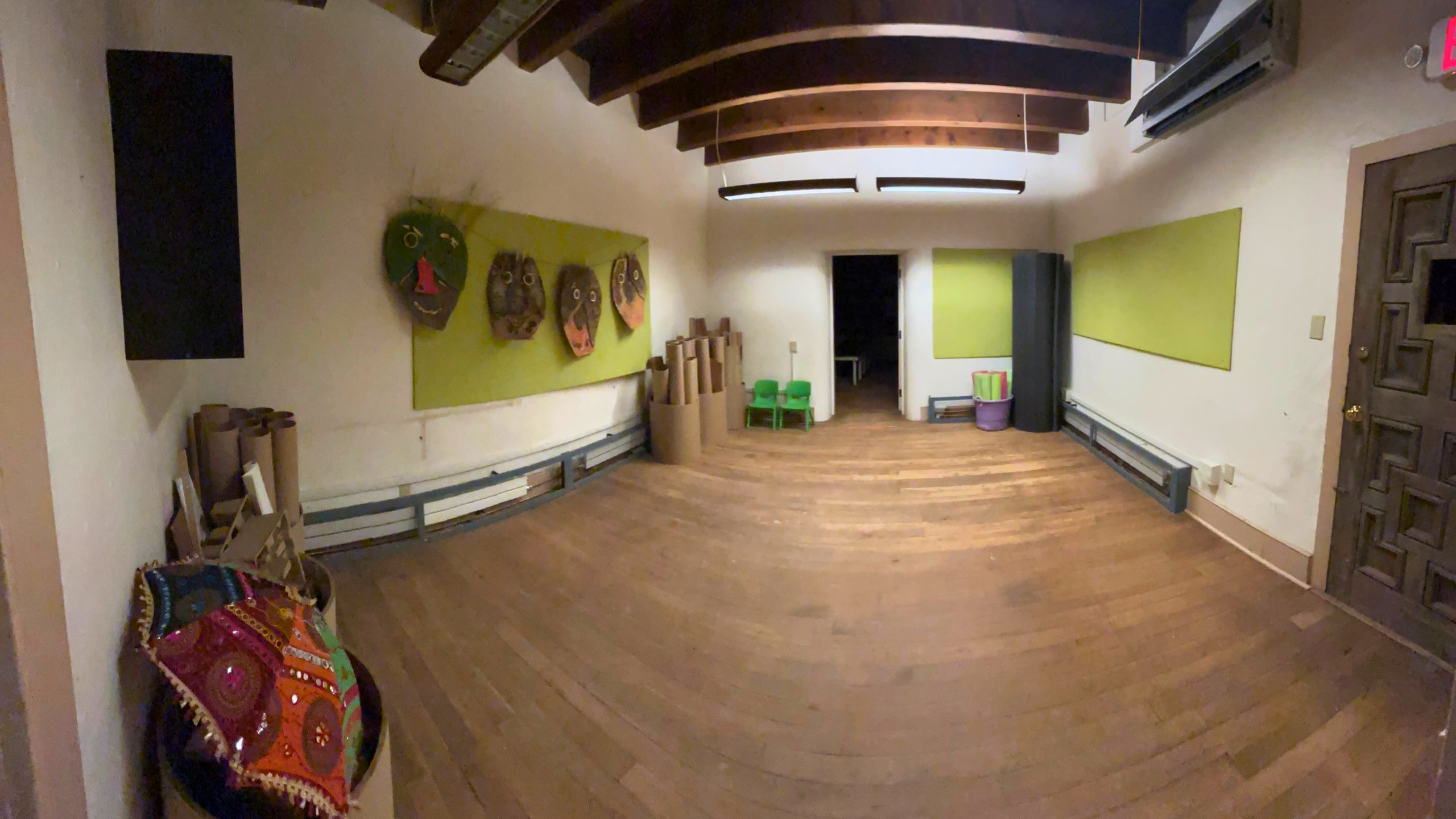 The movement studio and performance space at Inspire Roots in Taos, New Mexico.