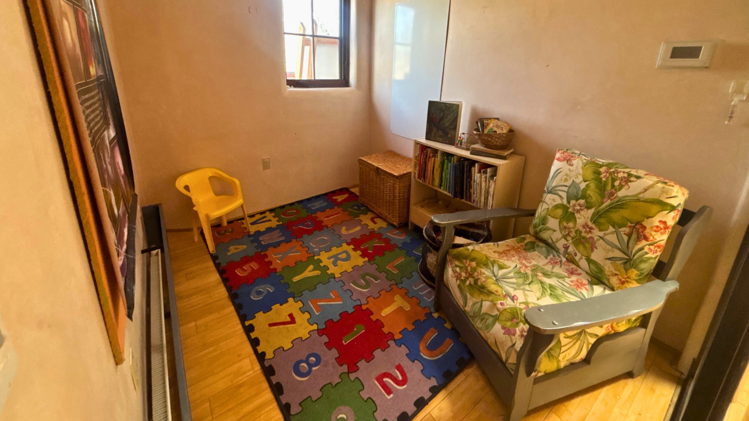 A quiet reading space at Inspire Roots in Taos, New Mexico.
